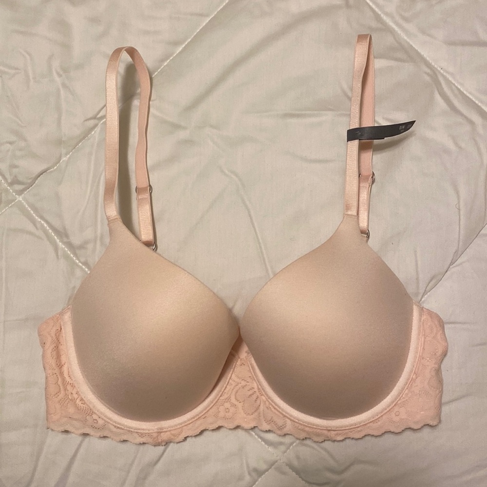 Aerie Real Sunnie Lace Push Up Bra Blossom Trim